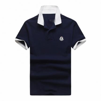 寶藍(lán)色男款短袖精梭棉材質(zhì)POLO衫 免費(fèi)設(shè)計