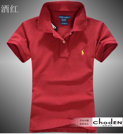 【定制】酒紅色女士純棉POLO衫制作，免費設計