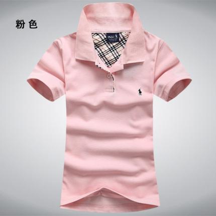 【定制】粉紅色女士POLO衫，時(shí)尚款式加工設(shè)計(jì)